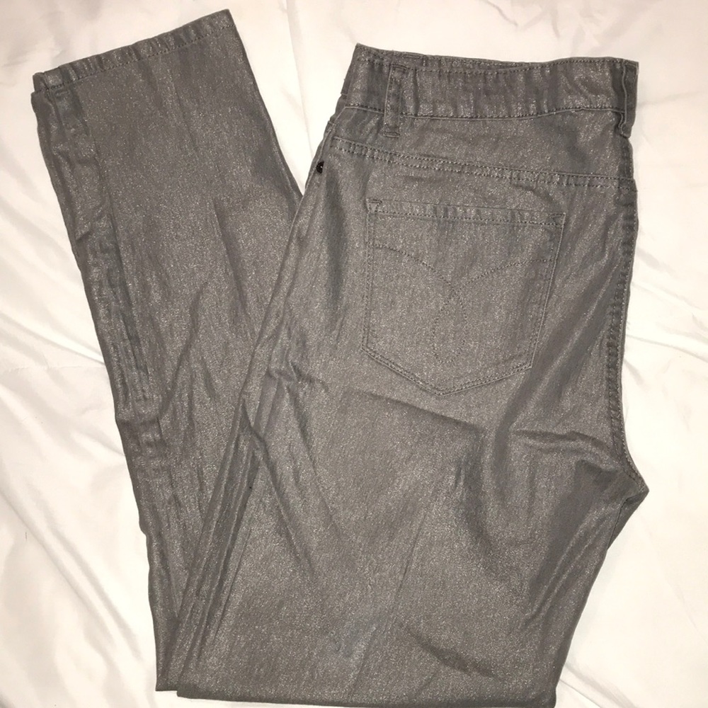 Calvin Klein metallic shimmer gray pants 💕